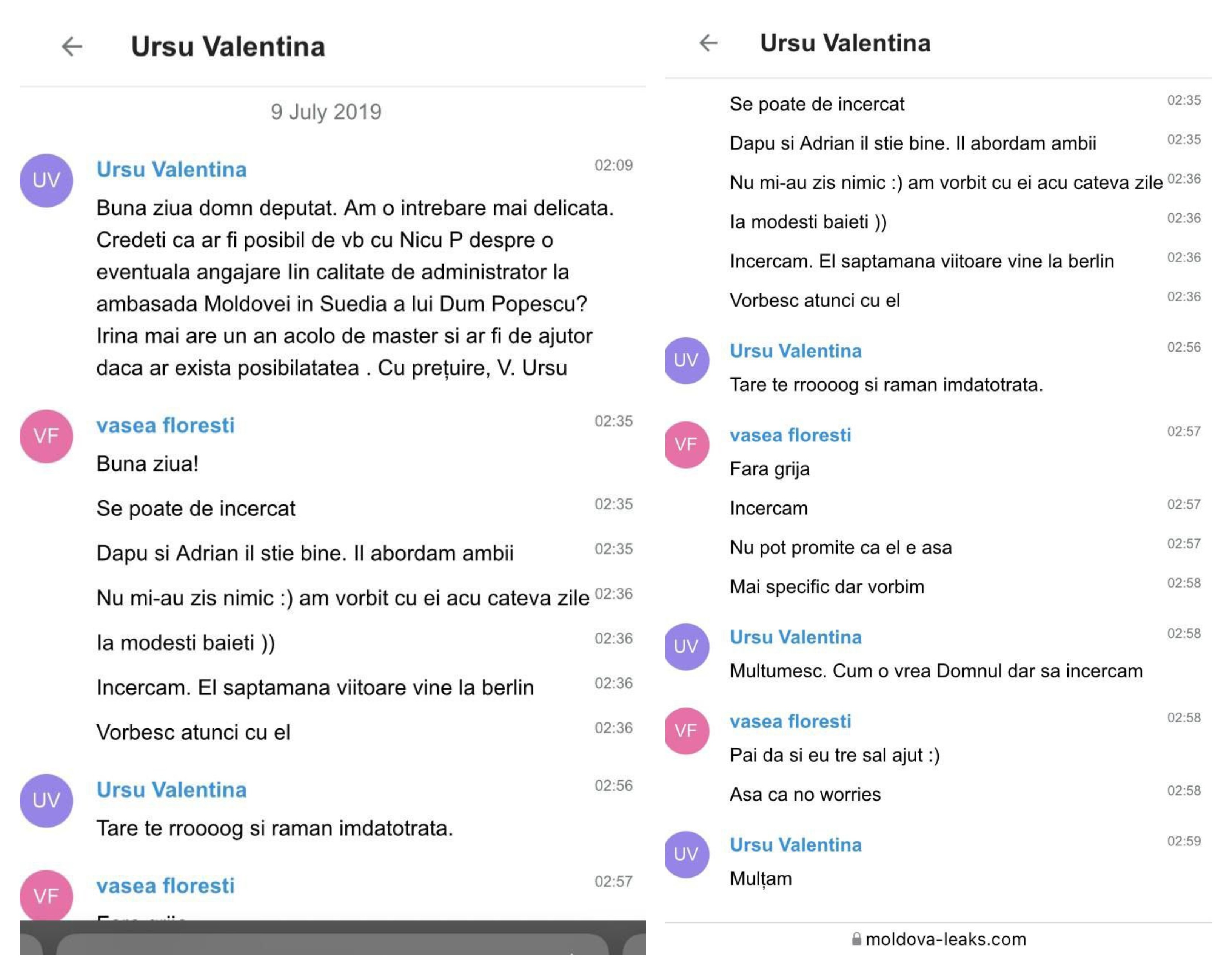 FOTO // Scurgeri din Telegram: Detalii PICANTE despre Litvinenco, Recean, Pistrinciuc, Revenco și Alaiba