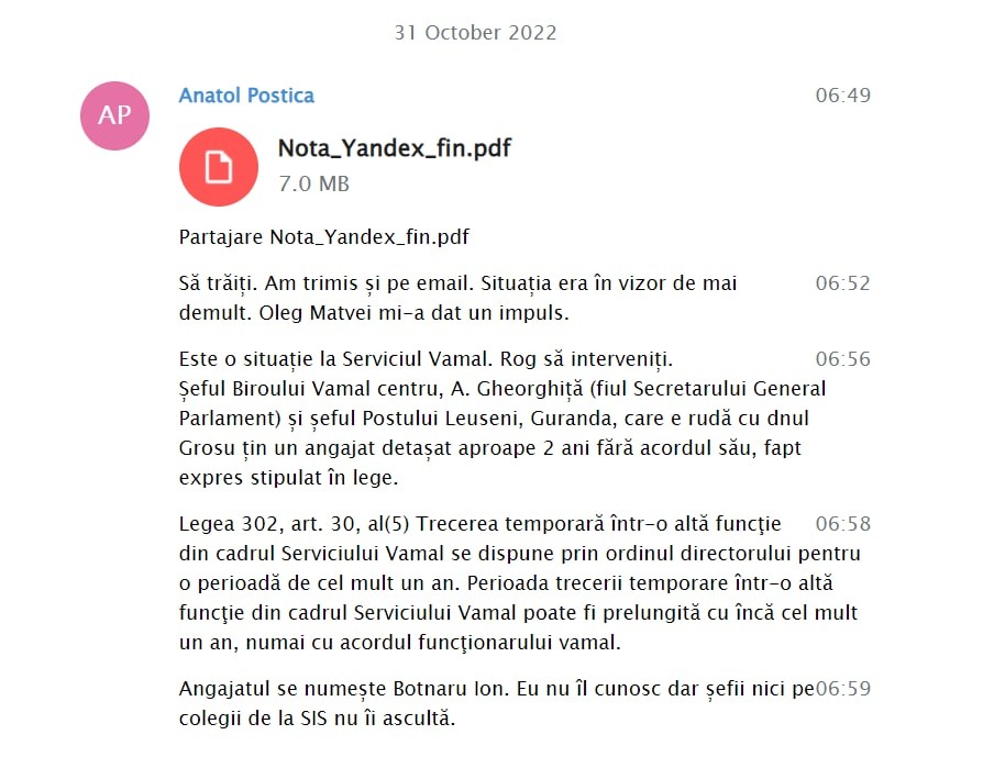 FOTO // Scurgeri din Telegram: Detalii PICANTE despre Litvinenco, Recean, Pistrinciuc, Revenco și Alaiba