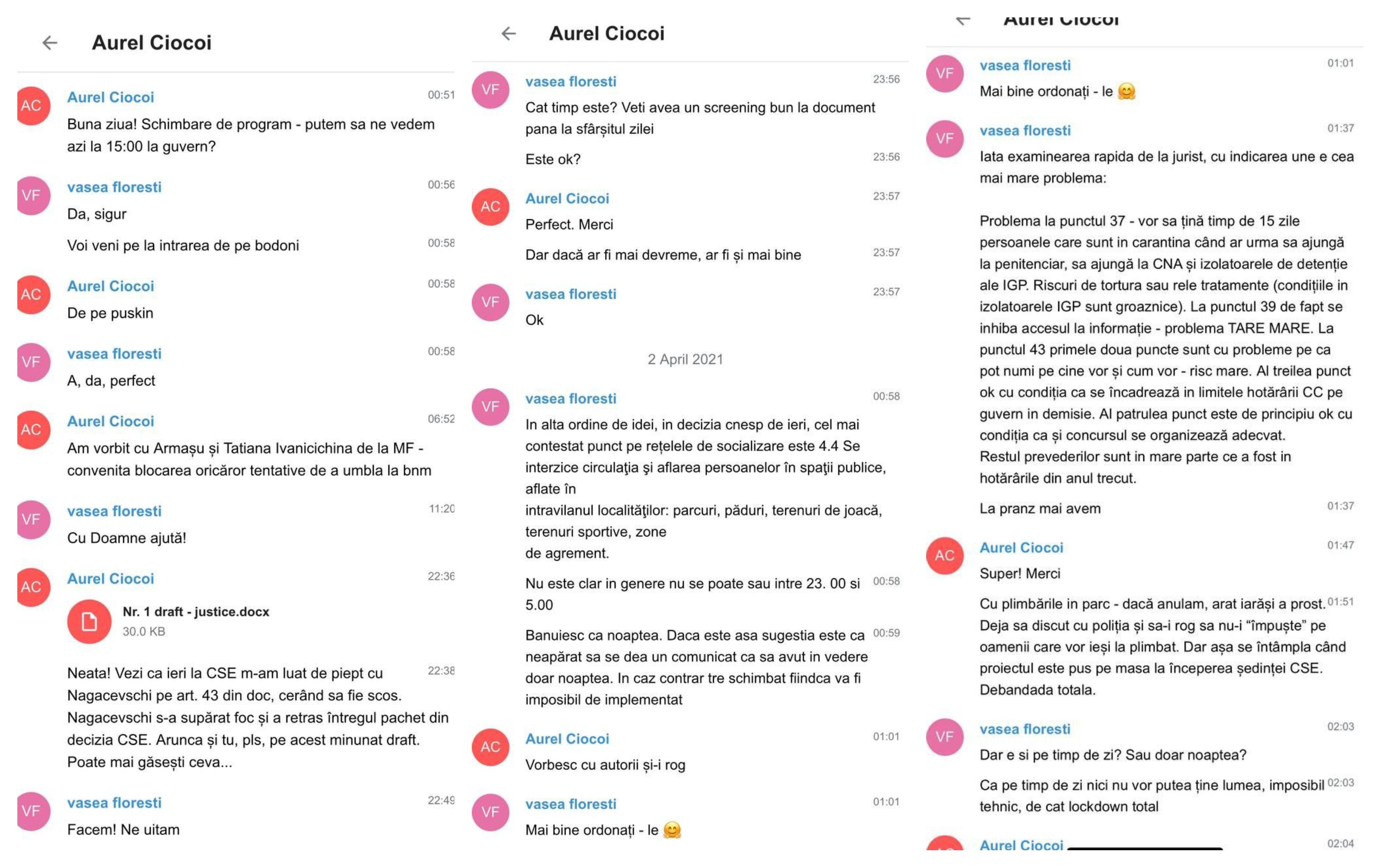 FOTO // Scurgeri din Telegram: Detalii PICANTE despre Litvinenco, Recean, Pistrinciuc, Revenco și Alaiba