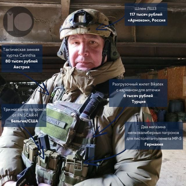FOTO/VIDEO: Imagini „eroice” cu Dmitri Rogozin pe front, îmbrăcat aproape din cap până în picioare în echipamente NATO