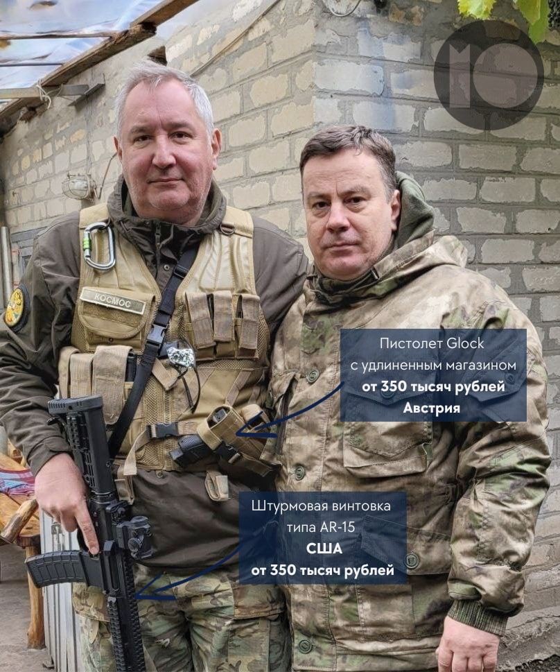 FOTO/VIDEO: Imagini „eroice” cu Dmitri Rogozin pe front, îmbrăcat aproape din cap până în picioare în echipamente NATO