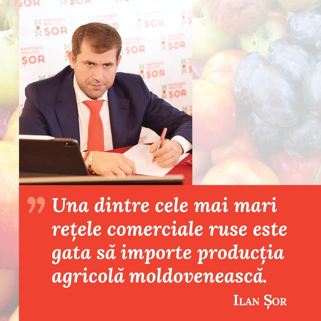 La inițiativa lui Ilan Șor, cel mai mare retailier din Rusia - „Magnit", e gata să importe fructe și legume din Moldova