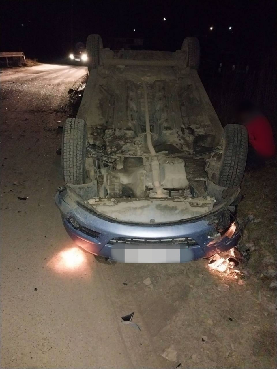 Accident la Soroca. Un șofer beat s-a răsturnat cu mașina