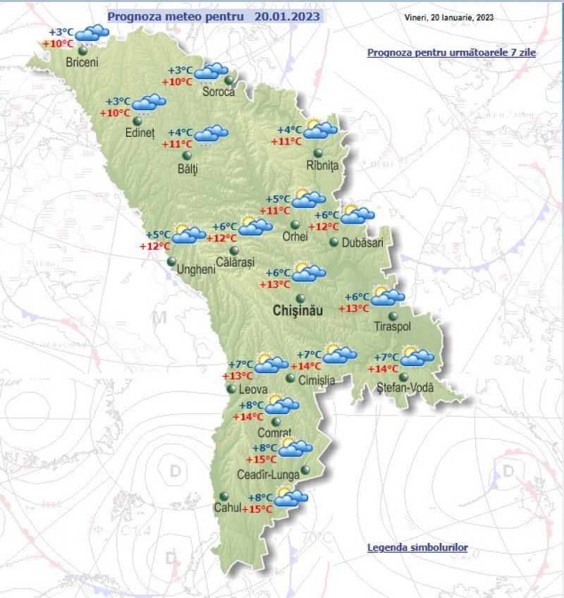 METEO // Ploi slabe în nordul țării cu maxime de +10 și +15 grade