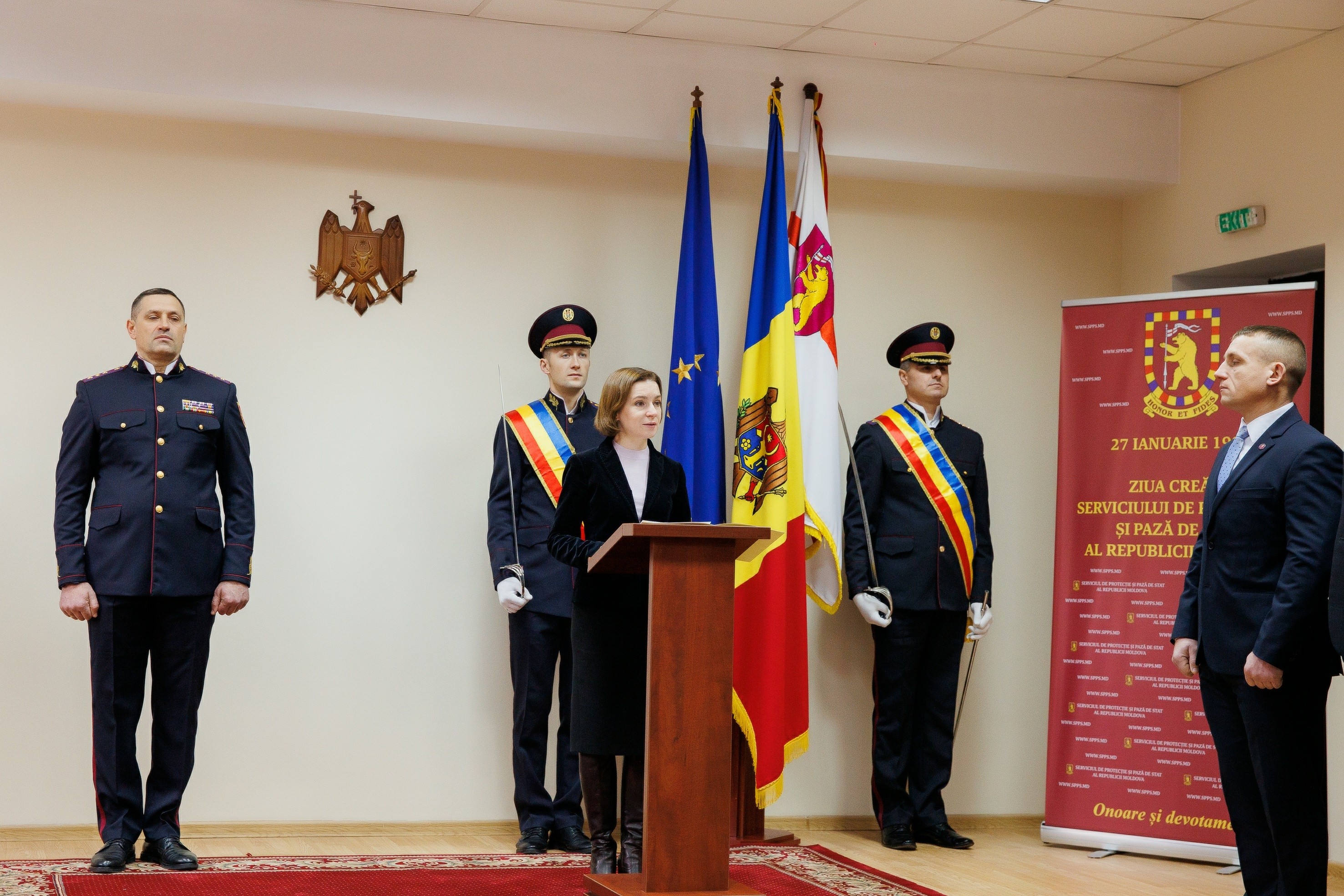 Maia Sandu i-a felicitat pe ofițerii Serviciului de Protecție și Pază de Stat cu prilejul Zilei profesionale