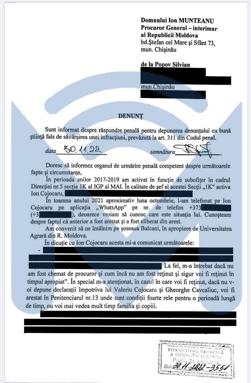 Întorsătură de situație în dosarul Petic. Un fost angajat al renumitei Direcții 5 spune că a fost presat și amenințat pentru a da declarații împotriva lui Cavcaliuc