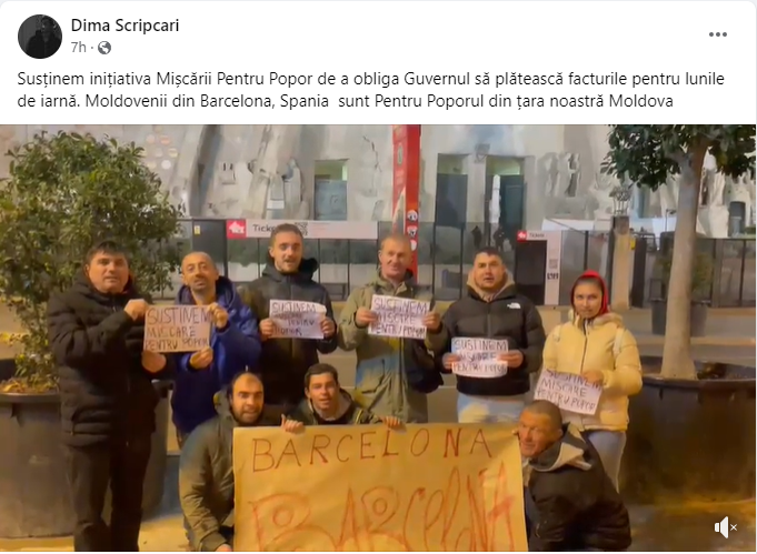 Moldovenii din diasporă se mobilizează și cer Guvernului să plătească integral facturile pentru resursele energetice, pentru lunile de iarnă