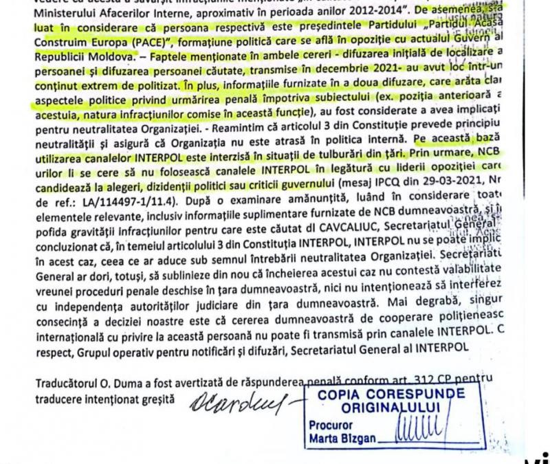 DOC // Interpol l-a recunoscut pe Gheorghe Cavcaliuc „disident politic” și nu a acceptat căutarea lui