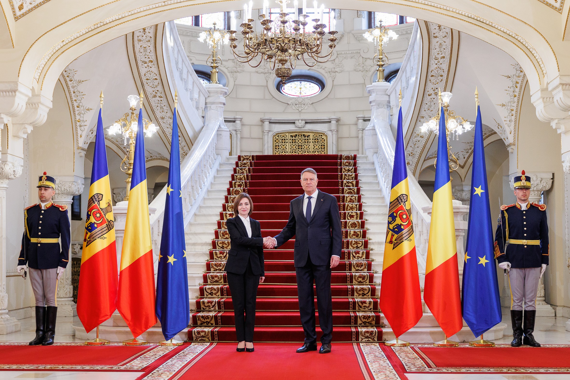 Maia Sandu, la București: „Astăzi, mai mult ca niciodată simțim sprijinul puternic al României”