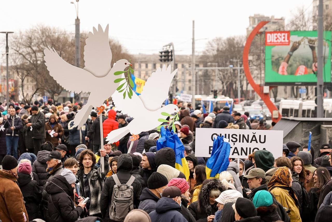 FOTO // Protestatarii adunați în capitală, cu porumbei în mână: Ce mesaj vor să transmită prin acest gest