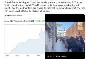 FLASH // Ţara lui Putin moare: Rubla îşi pierde din valoare, ruşii fac coadă pentru dolari şi euro