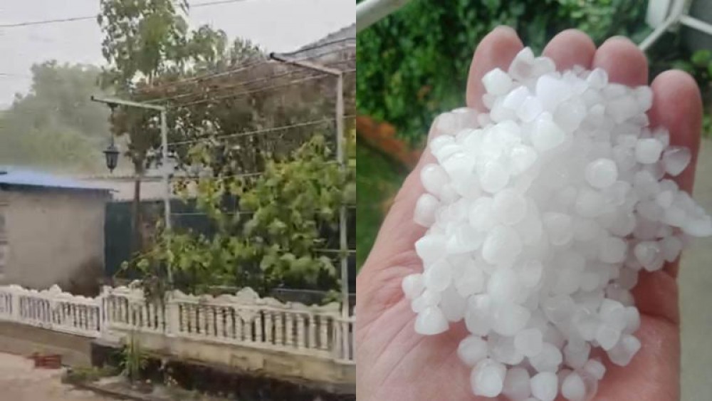FOTO // Pământul acoperit cu gheață. Grindina face ravagii în țară