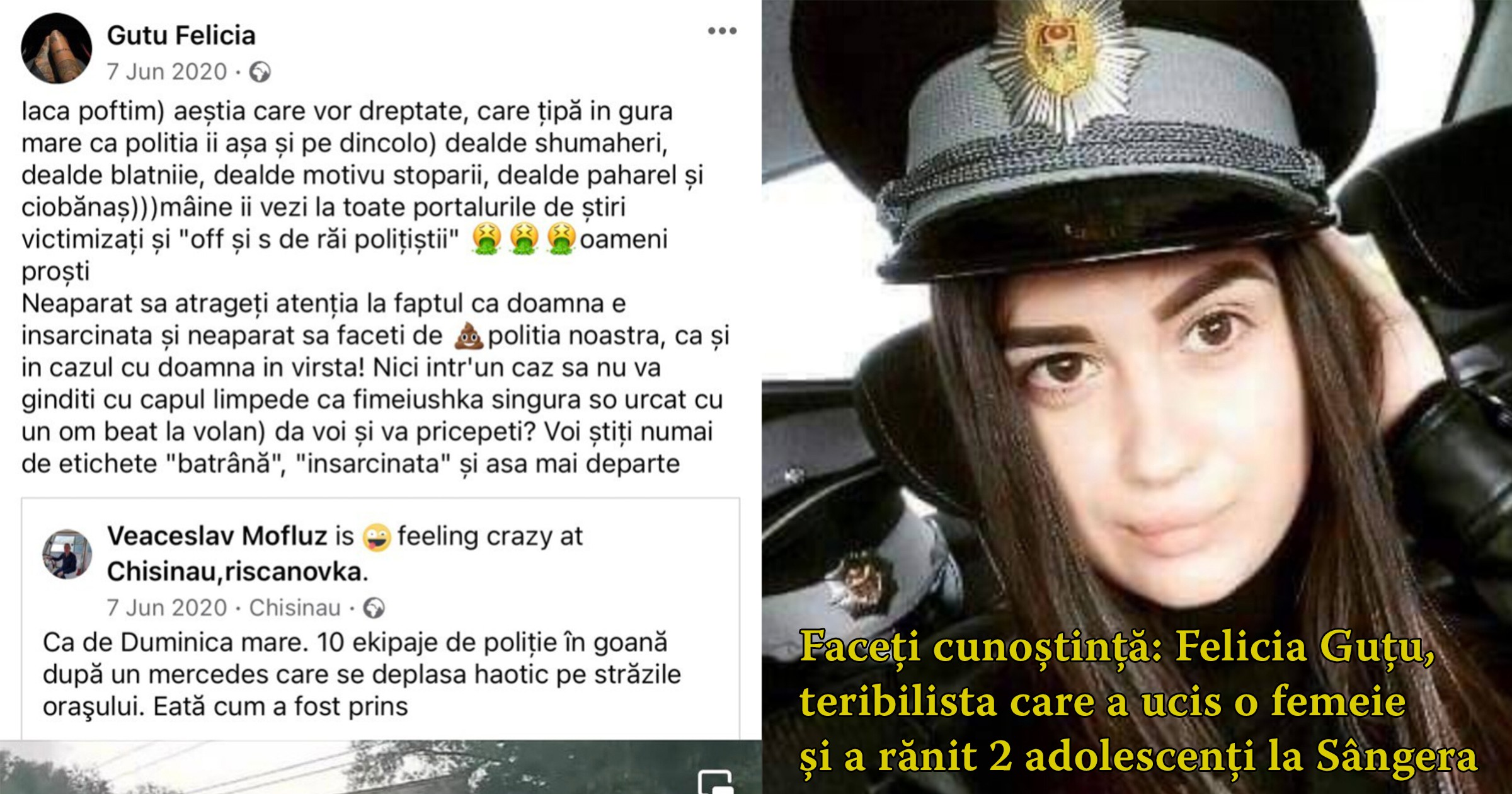 FLASH // Cine este polițista beată, care a omorât o mamă și a rănit doi copii azi noapte la Sîngera