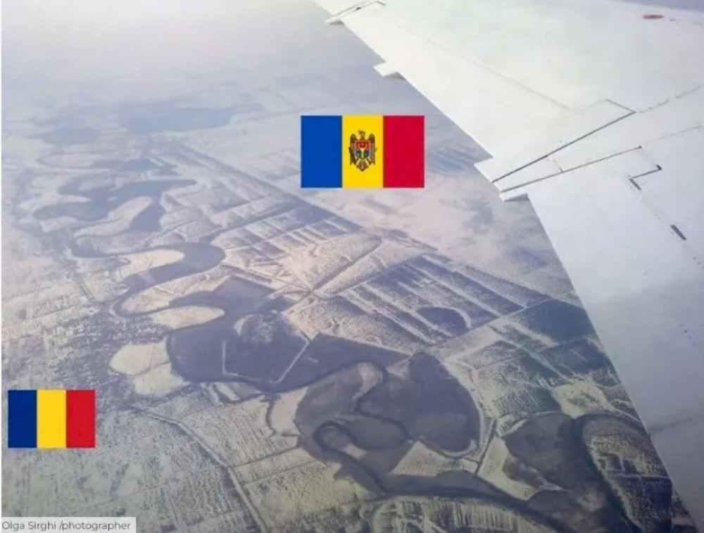 Granița dintre România și Moldova, una dintre cele mai spectaculoase din Europa. Cum se vede din avion