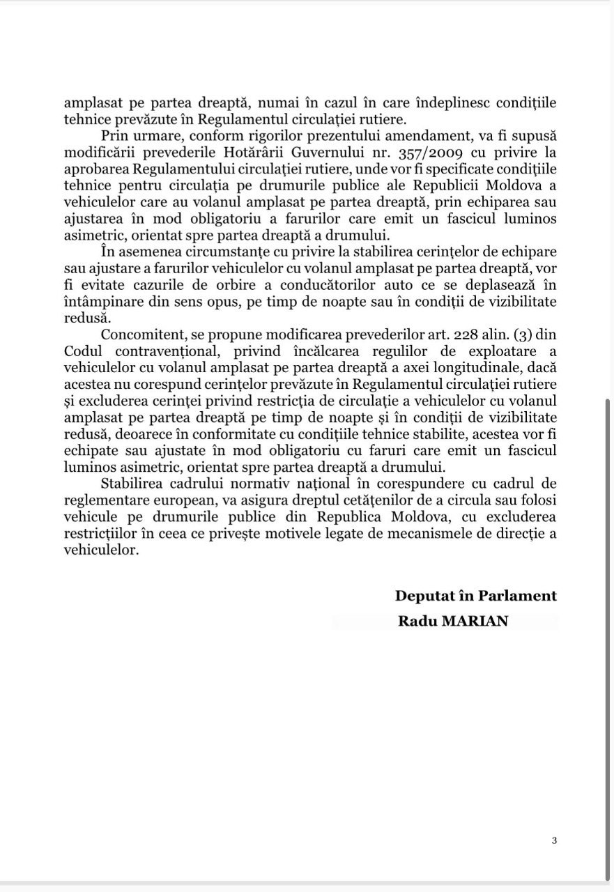 Automobilele cu volanul amplasat pe partea dreaptă vor putea să circule și noapte. Care este condiția