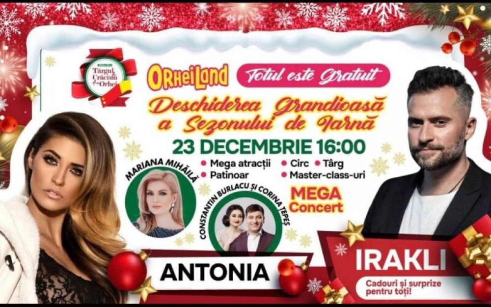 OrheiLand pregătit de Sărbătorile de Iarnă: Pe 23 decembrie, la ora 16:00 marea deschidere cu artiști din est și vest