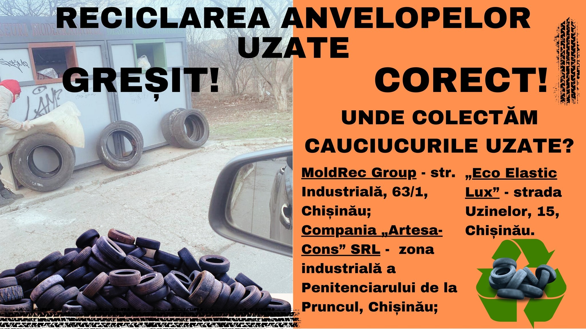 Ce facem cu anvelopele uzate? Primăria Chișinău îndeamnă locuitorii să le ducă la centrele de reciclare