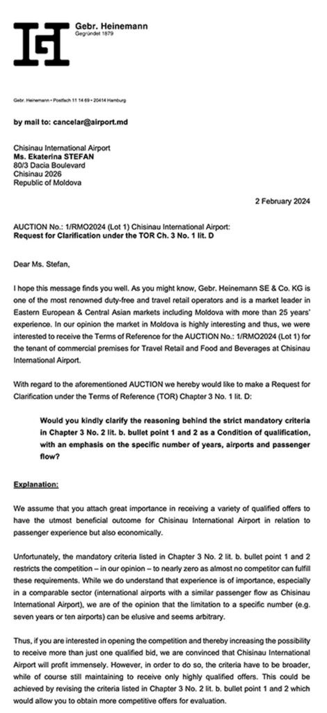 (DOC) Confirmare: Scandaloasele prevederi din caietul de sarcini i-au alungat de la aeroport pe toți concurenții Lagardere Travel Retail
