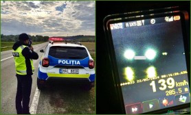 Cu 139 km/h, prin localitate. Șoferul unui BMW riscă să rămână pieton