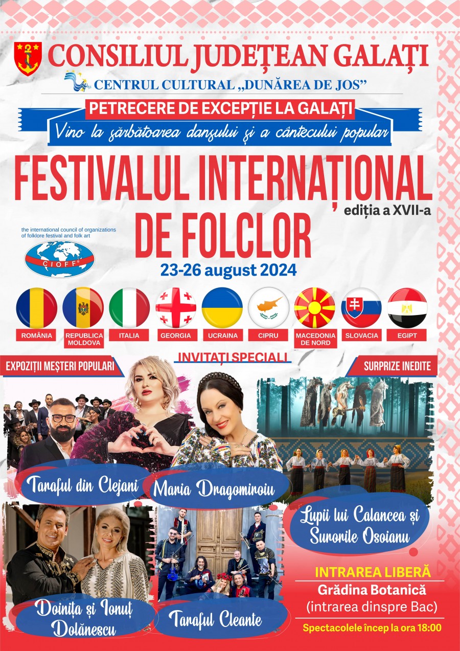 Lupii lui Calacea și Surorile Osoianu, invitați speciali la Festivalul Internațional de Folclor „Doina Covurluiului” de la Galați