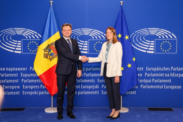 Dorin Recean a avut o întrevedere cu președinta Parlamentului European, Roberta Metsola