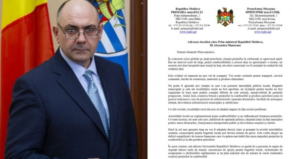 DOC // Primarul de Bălți, Alexandr Petkov, solicită Guvernului măsuri urgente privind majorarea prețurilor la carburanți