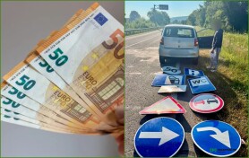 Tentativă de corupere a polițiștilor, la Orhei: doi tineri, opriți cu indicatoare rutiere în mașină, au lăsat 400 de euro pe bancheta autospecialei