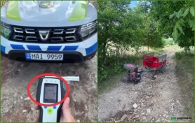 Bărbat depistat la volanul unui motocultor cu o concentrație record de alcool în aerul expirat