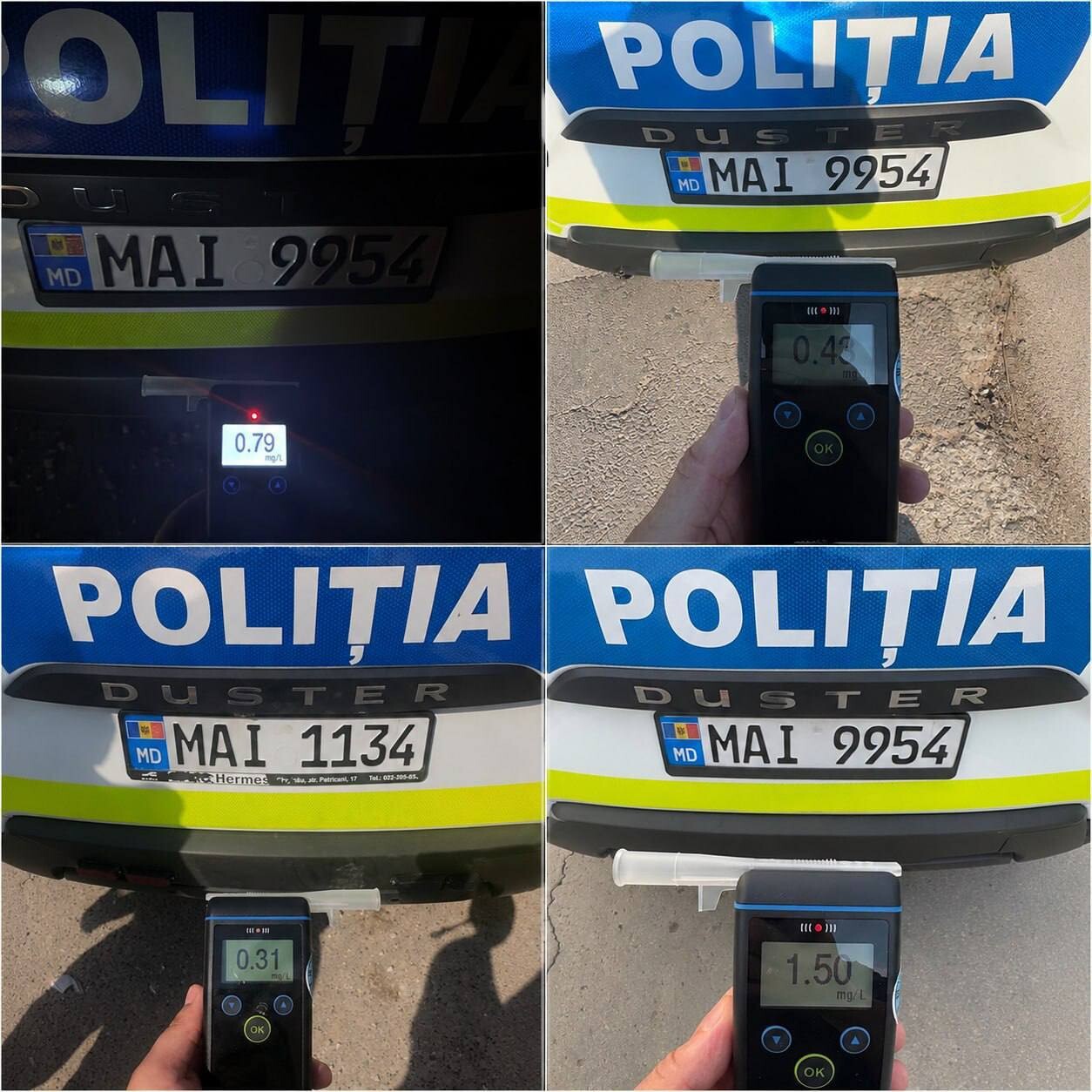 Patru șoferi depistați în stare de ebrietate la volan, în raionul Strășeni